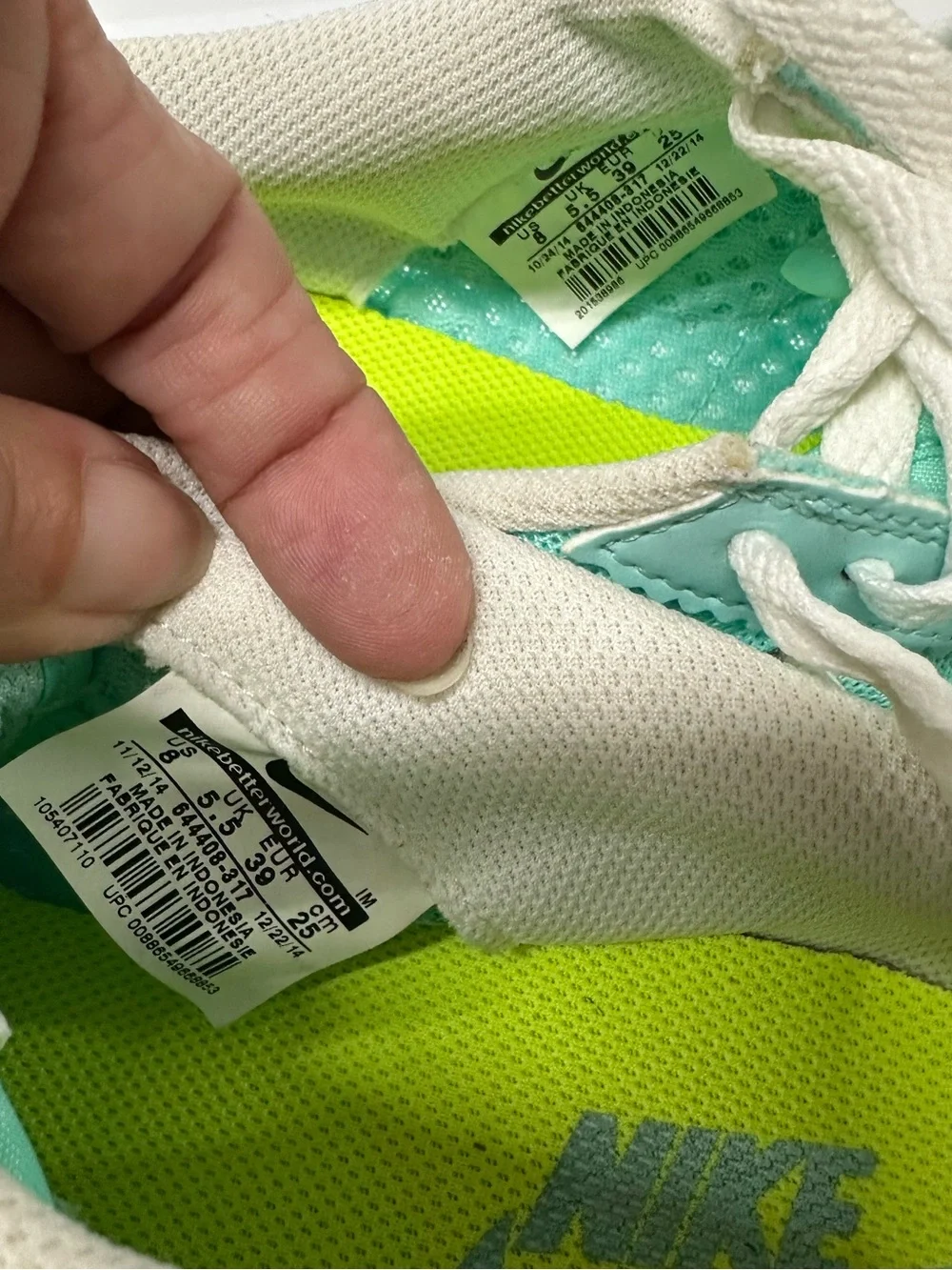 Nike Cortez Athletic Sneakers Mint Green Tiffany Blue Fabric Women’s Size 8